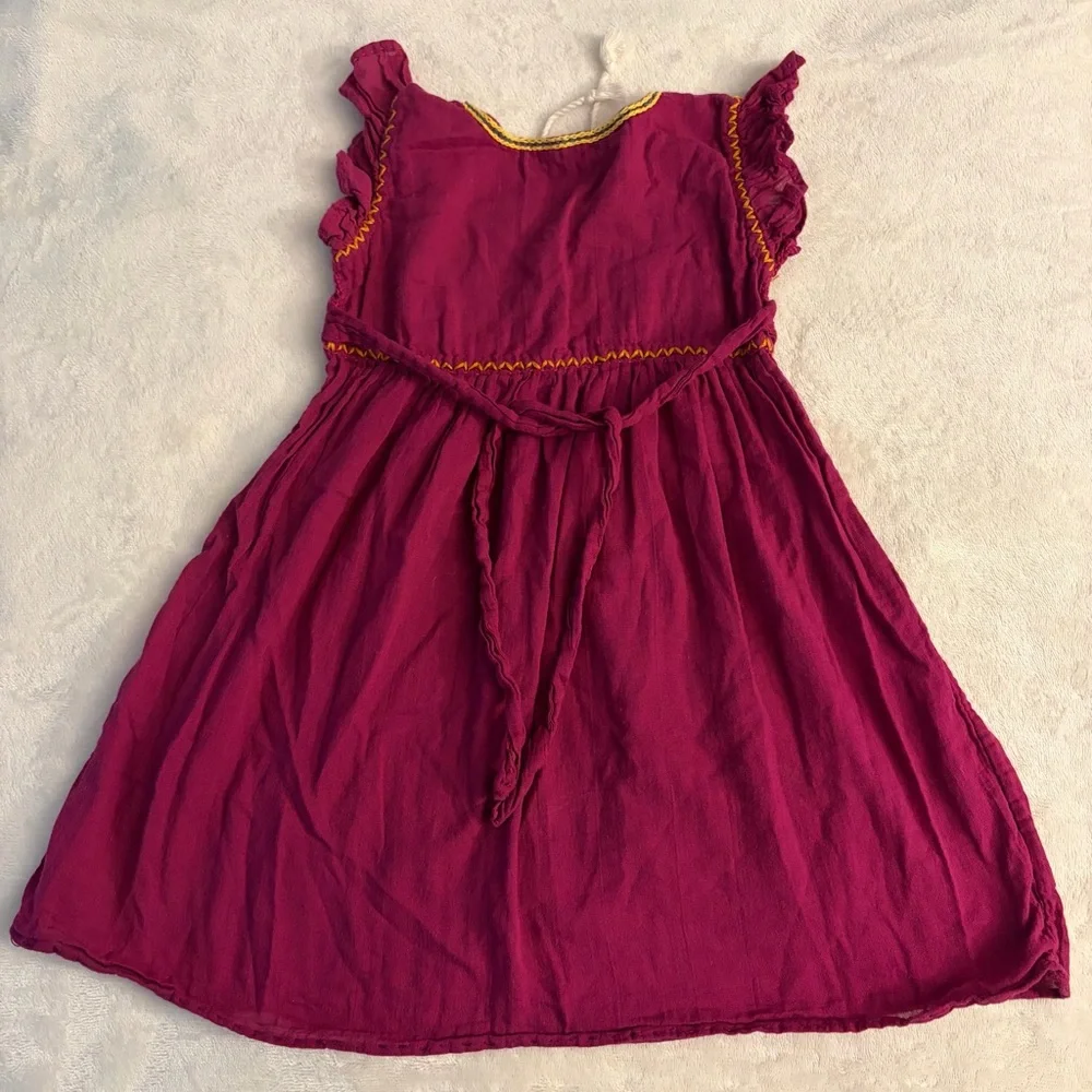 3 for $25!‎ Embroidered Kids Burgundy Short Sleeve Dress